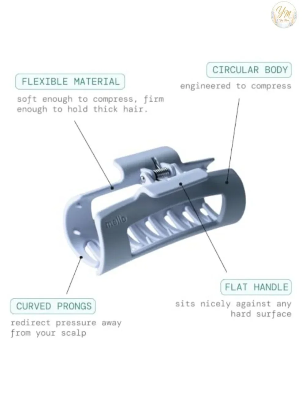 Flexible Hair Claw Clip for Women Medium, Non-Slip, Durable, Comfort Hair